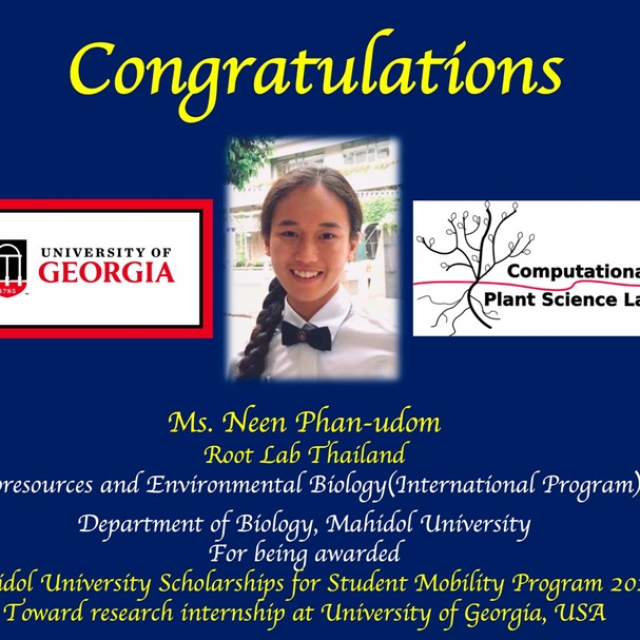 SCBE student (Neen Phan-udom) being awarded with Student Mobility Program 2020 scholarship at University of Georgia, USA
